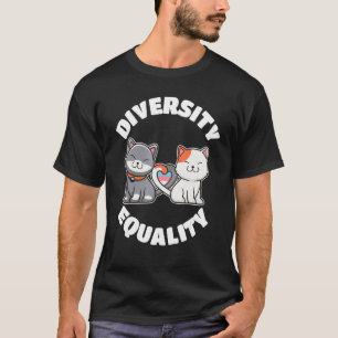 Camiseta Diversidade E Igualdade Gato De Lbgt Transgênero