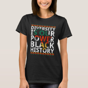 Camiseta Diversidade É Nosso Poder Mês da História Negra Af