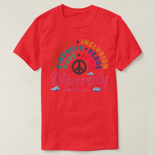 Camiseta Diversidade Igualdade Amor Paz Direitos Humanos So (Frente do Design)