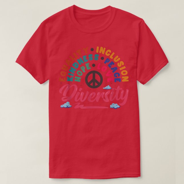Camiseta Diversidade Igualdade Amor Paz Direitos Humanos So (Frente do Design)