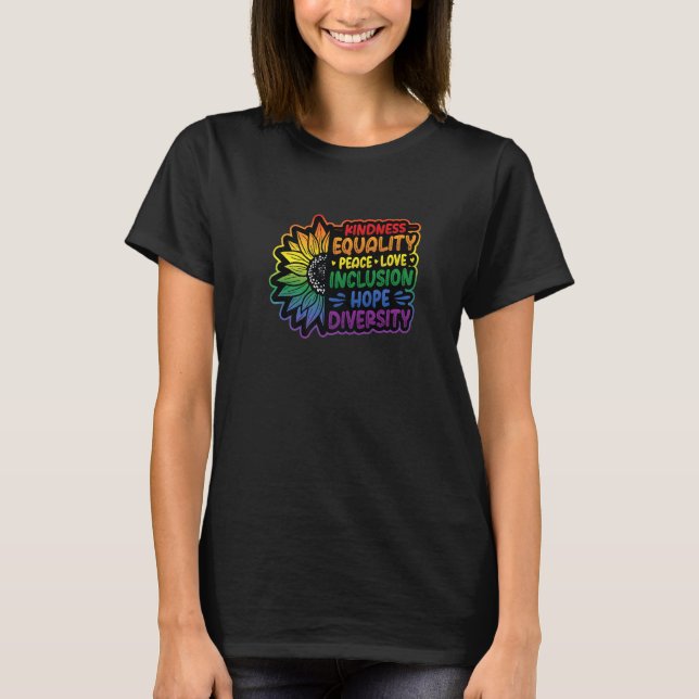 Camiseta Diversidade Igualdade Amor Paz Direitos Humanos So (Frente)