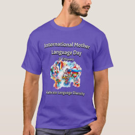 Camiseta Diversidade linguística. Língua materna internacio