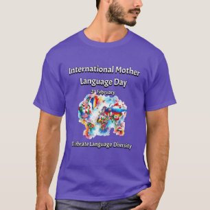 Camiseta Diversidade linguística. Língua materna internacio