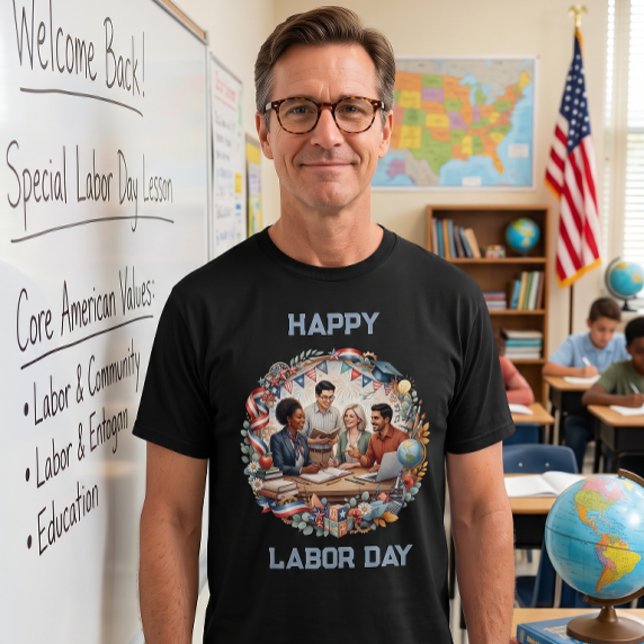 Camiseta Diversos Educadores Dia do Trabalho Patriótico Equ (Criador carregado)