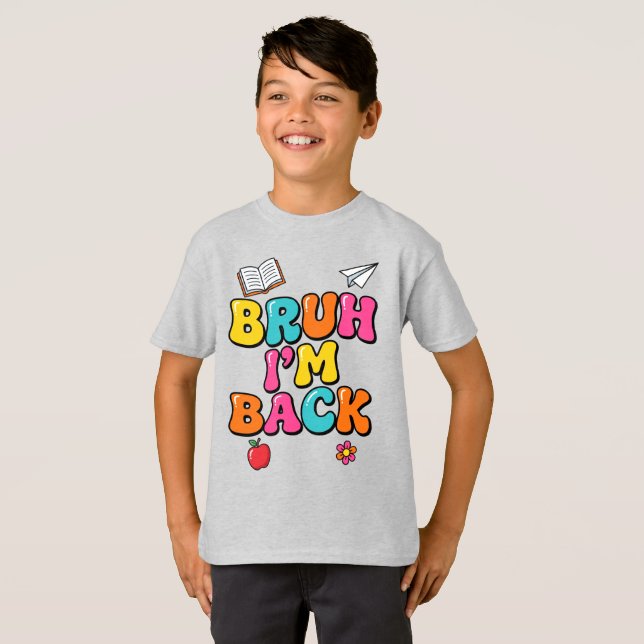 Camiseta Divertida 'Bruh Estou de Volta' | Estudan (Frente Completa)