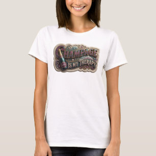 Camiseta Divertida Colorida CHAMPANHE É MINHA TERAPIA