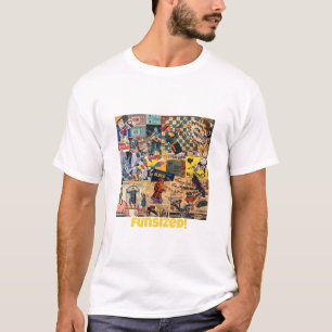 Camiseta divertida com colagem retrô
