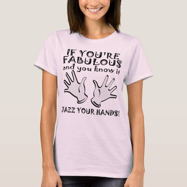 Camiseta Divertida com Mãos de Jazz Fabulosas (Frente)
