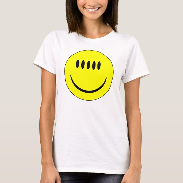 Camiseta Divertida com Rosto de Cinco Olhos (Frente)