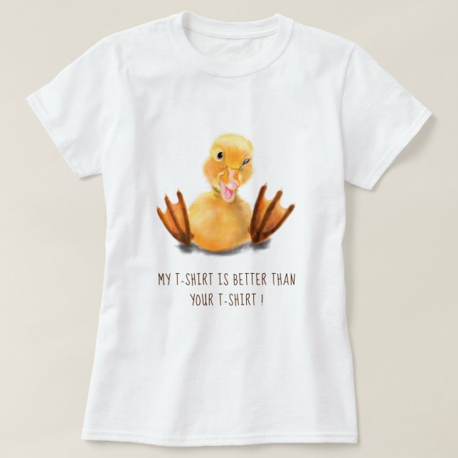Camiseta Divertida com Texto Atraente de Patinho A (Frente do Design)