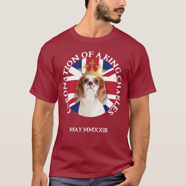 Camiseta Divertida CORONAÇÃO De Um Rei Charles Spaniel (Frente)