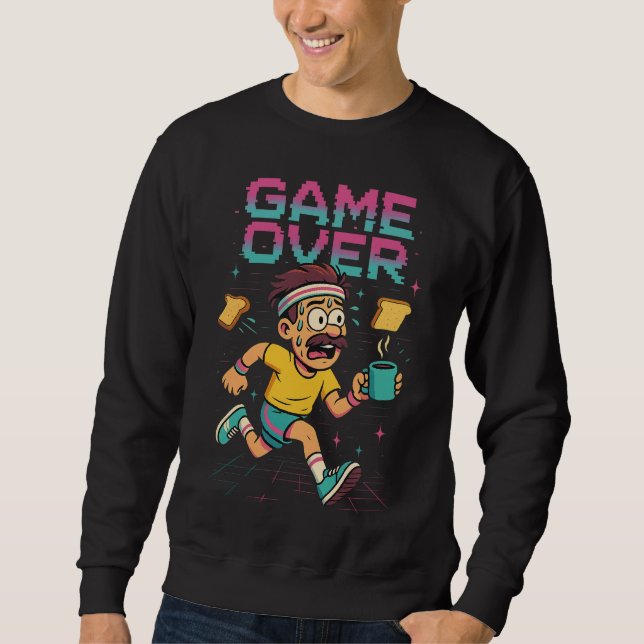 Camiseta Divertida Corrida do Café Retro “Game Ove (Frente)