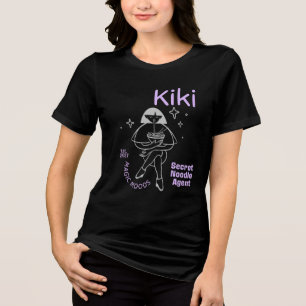 Camiseta Divertida da Menina Kiki com Macarrão   H