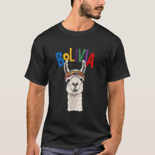 Camiseta Divertida de Alpaca da Bolívia Retro Amor