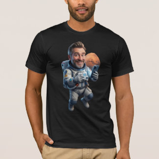 Camiseta Divertida de Astronauta Tirando Selfie em
