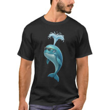 Camiseta Divertida de Baleia Azul 3D