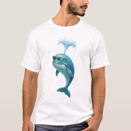 Camiseta Divertida de Baleia Azul 3D
