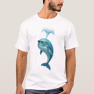 Camiseta Divertida de Baleia Azul 3D