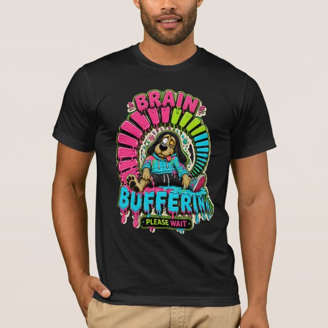 Camiseta Divertida de Buffering Cerebral (Frente)