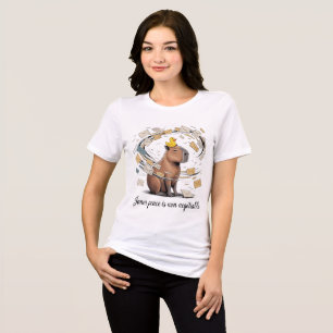 Camiseta Divertida de Capivara Paz Interior Não é 