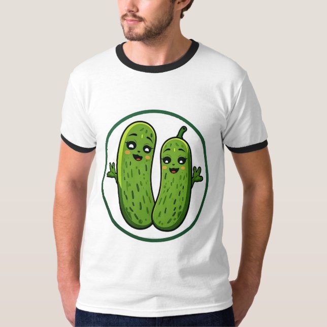 Camiseta Divertida de Casal de Picles Fofos Kawaii (Frente)