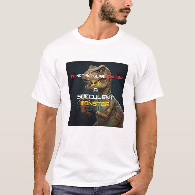 Camiseta Divertida de Dinossauro - Eu Sou um Monst (Frente)