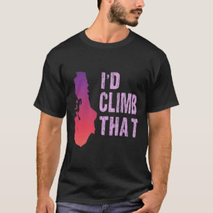 Camiseta Divertida de Escalada em Rocha Eu Escalar