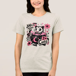 Camiseta Divertida de Gambá: Eu Te Lanço um Feitiç