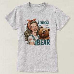 Camiseta Divertida de Garota Retrô – Eu Escolho o