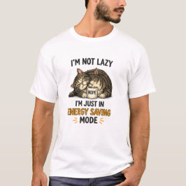 Camiseta Divertida de Gato 'Não Estou com Preguiça