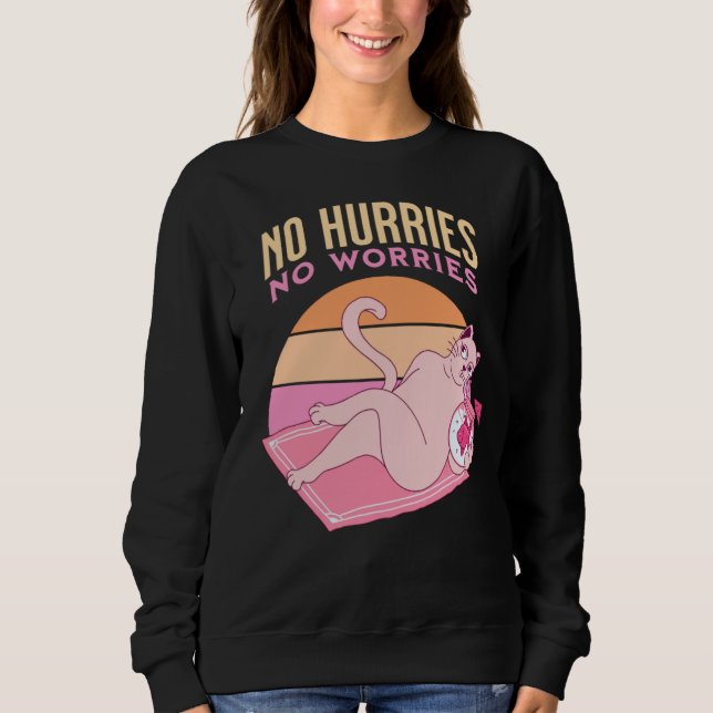 Camiseta Divertida de Gato 'Sem Pressa, Sem Preocu (Frente)