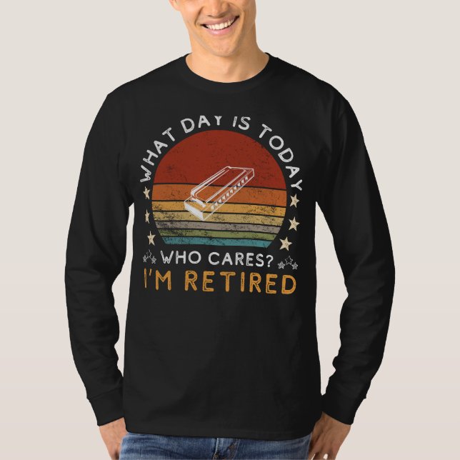 Camiseta Divertida de Harmônica para Aposentados - (Frente)
