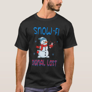 Camiseta Divertida de Inverno Sinal Snow-Fi Perdid