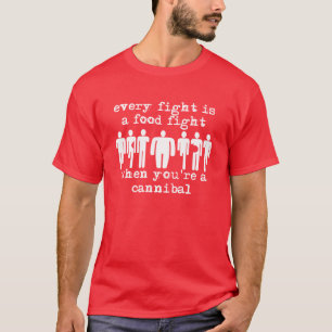 Camiseta Divertida de Luta de Comida Canibal Humor