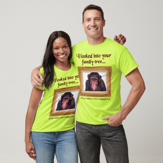 Camiseta Divertida de Macaco da Árvore Genealógica (Unissex)