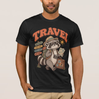 Camiseta Divertida de Mapache Viajero – Aventura V