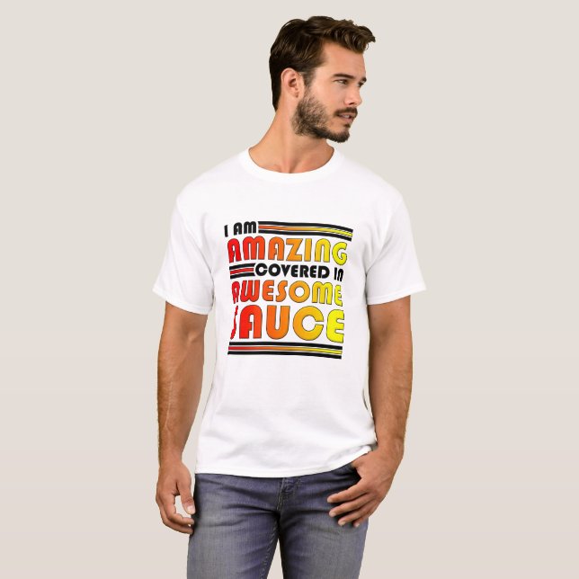 Camiseta Divertida de Molho Incrível e Fantástico (Frente Completa)
