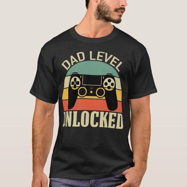 Camiseta divertida, de NÍVEL DO pai, DESBLOQUEADA  (Frente)