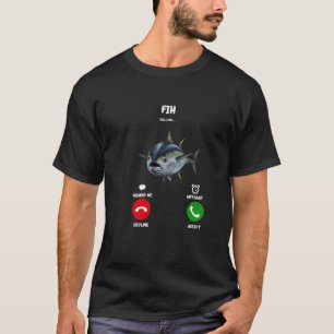 Camiseta Divertida de Pesca, FIH Chamando, Humor d