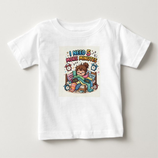 Camiseta Divertida de Sono – Preciso Mais 5 Minuto (Frente)
