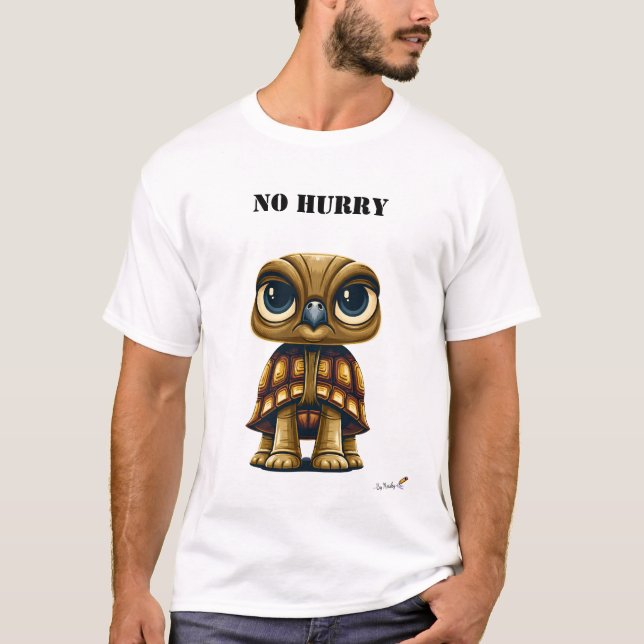 Camiseta Divertida de Tartaruga Sem Pressa (Frente)