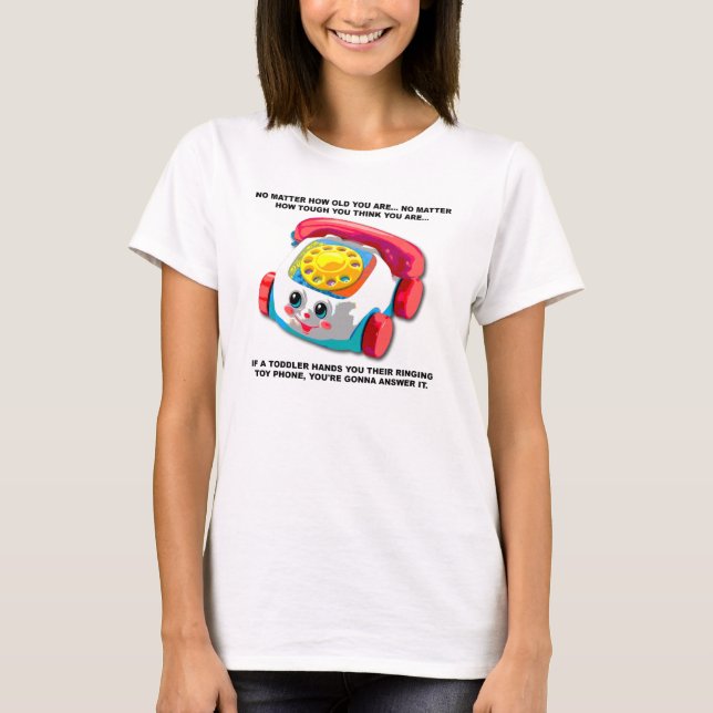 Camiseta Divertida de Telefone para Crianças Peque (Frente)