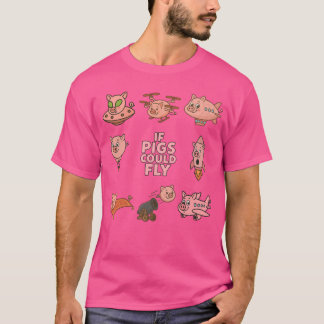 Camiseta divertida, design incrível 'se os porcos 