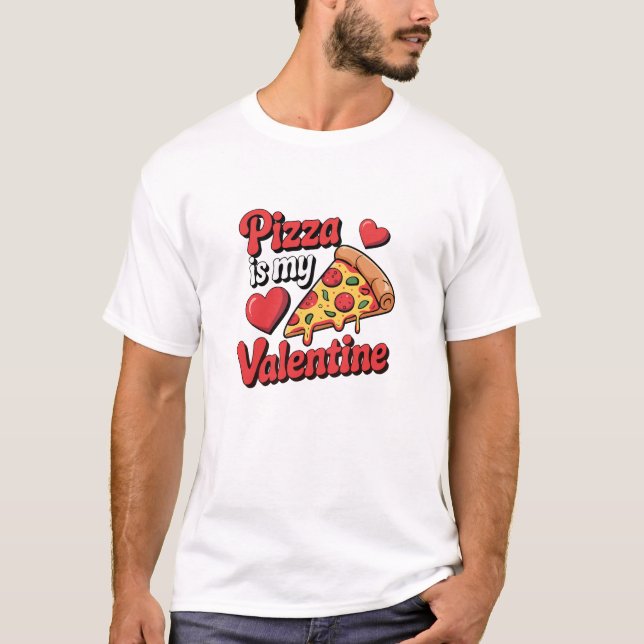 Camiseta Divertida Dia dos Namorados - Pizza é Meu (Frente)