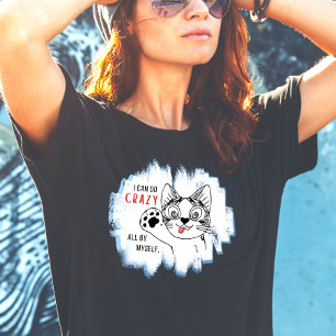 Camiseta Divertida do Gato Maluco