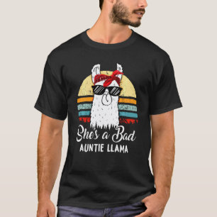 Camiseta Divertida Ela É Uma Tia Má Lhama Camiseta