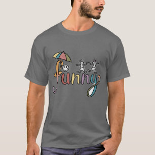 Camiseta Divertida Guarda-Chuva Arco-Íris Carinha