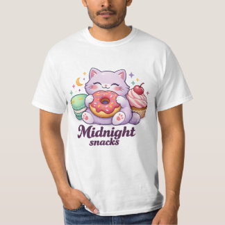 Camiseta Divertida Kawaii Gato Roxo