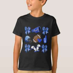 Camiseta Divertida Mãe de Futebol Coquete Azul Alegre Mulhe