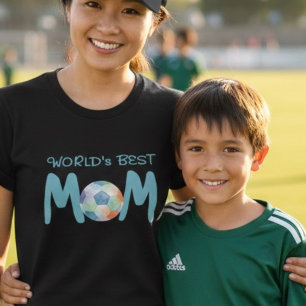 Camiseta Divertida Mãe de Futebol do Mundo Preto Dia das Mã